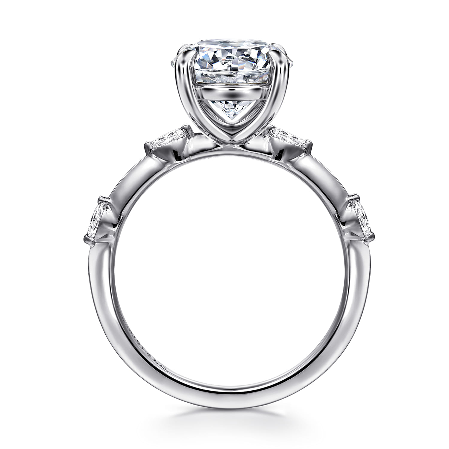 Marline - 14K White Gold Round Diamond Engagement Ring - 0.17 ct - Shot 2