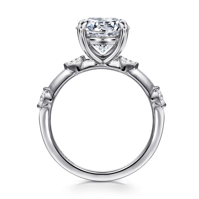 Marline - 14K White Gold Round Diamond Engagement Ring - 0.17 ct - Shot 2