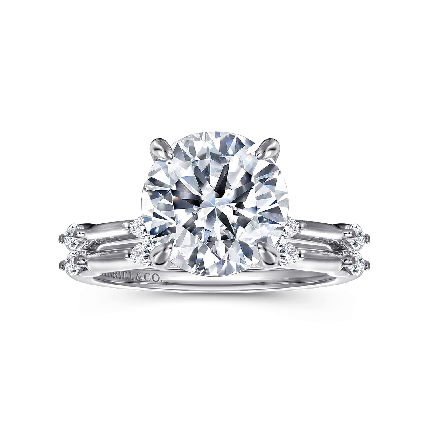 Marline - 14K White Gold Round Diamond Engagement Ring - 0.17 ct - Shot 4