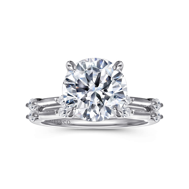 Marline - 14K White Gold Round Diamond Engagement Ring - 0.17 ct - Shot 4