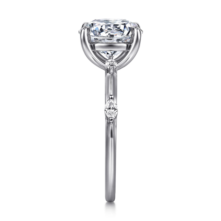 Marline - 14K White Gold Round Diamond Engagement Ring - 0.17 ct - Shot 5