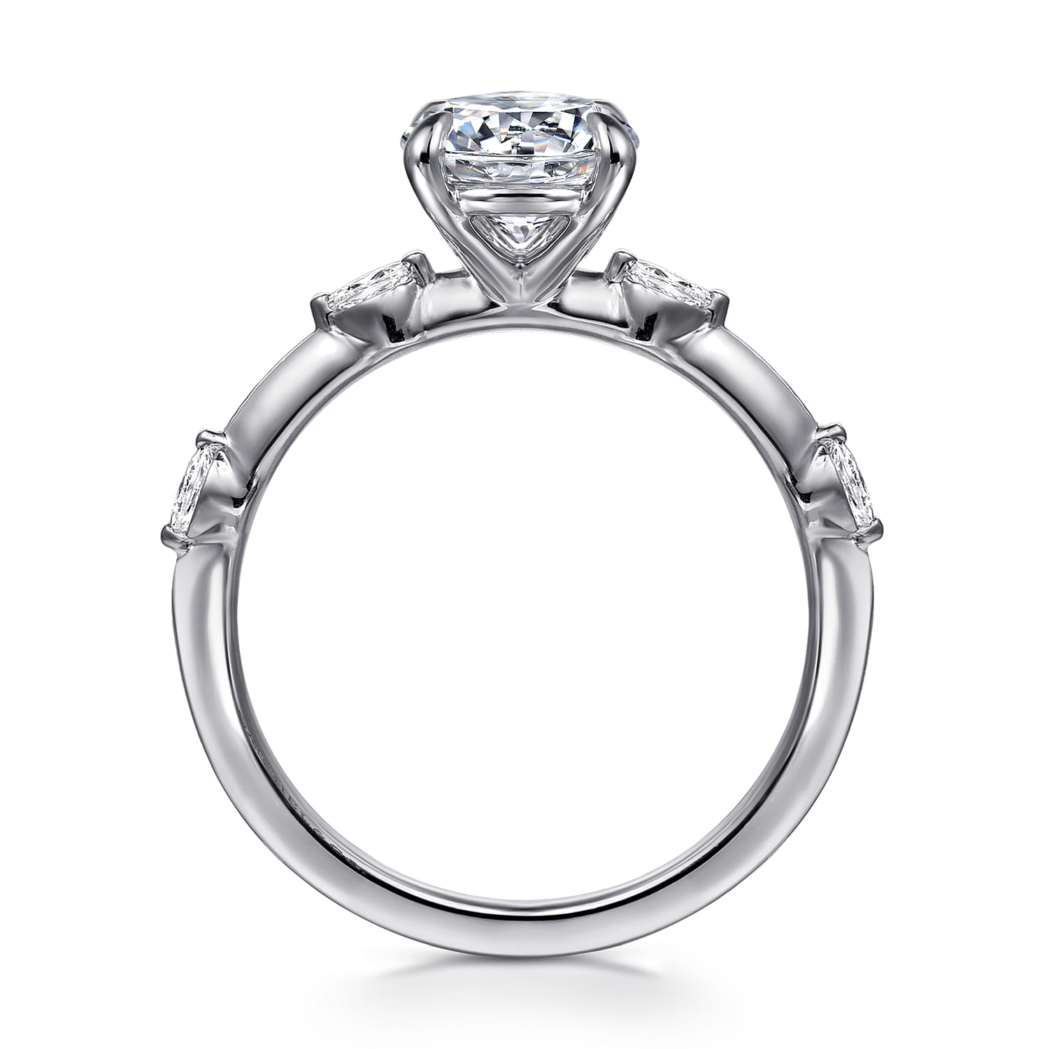 Marline - 14K White Gold Round Diamond Engagement Ring - 0.17 ct - Shot 2