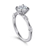 Marline - 14K White Gold Round Diamond Engagement Ring - 0.17 ct