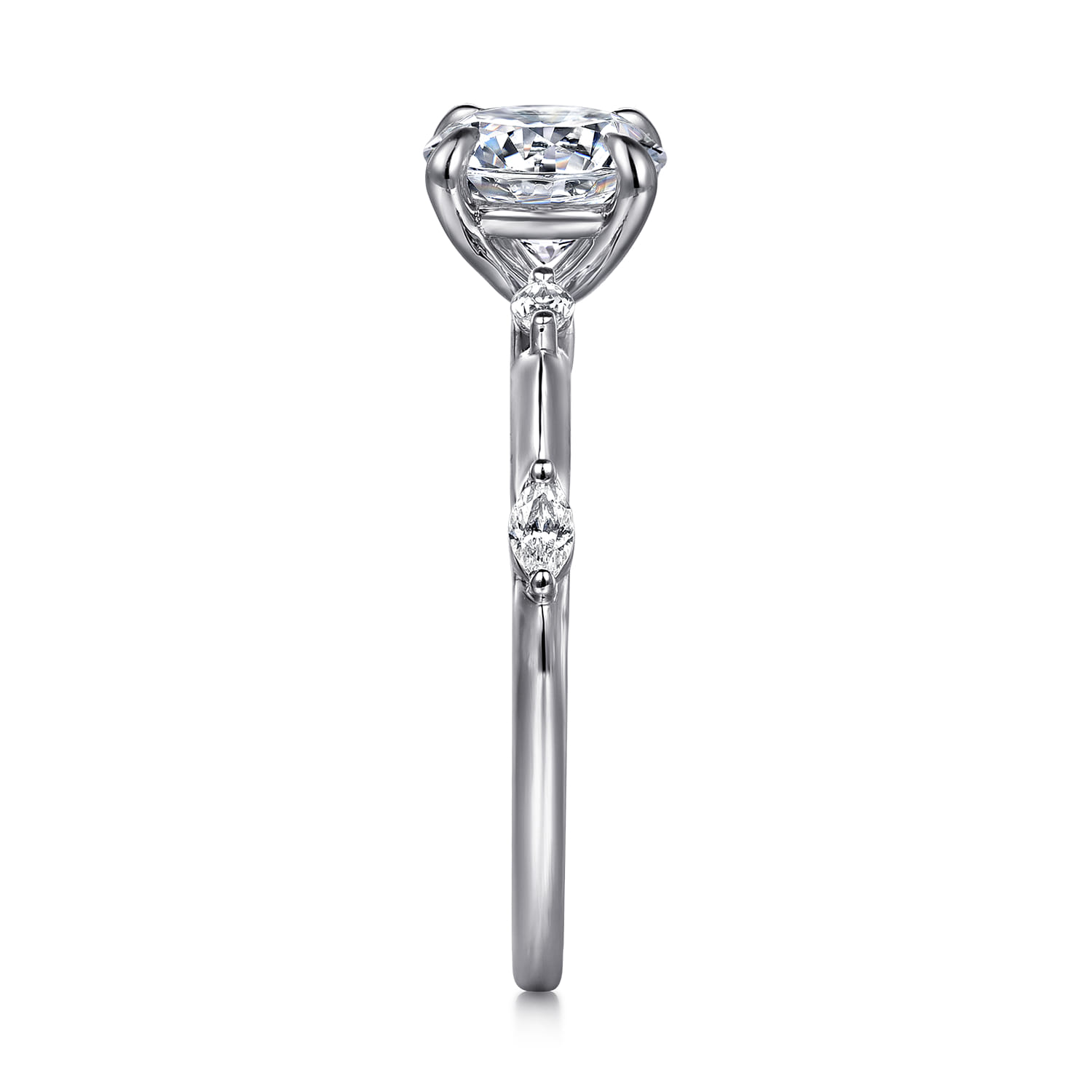 Marline - 14K White Gold Round Diamond Engagement Ring - 0.17 ct - Shot 5