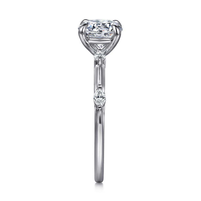 Marline - 14K White Gold Round Diamond Engagement Ring - 0.17 ct - Shot 5