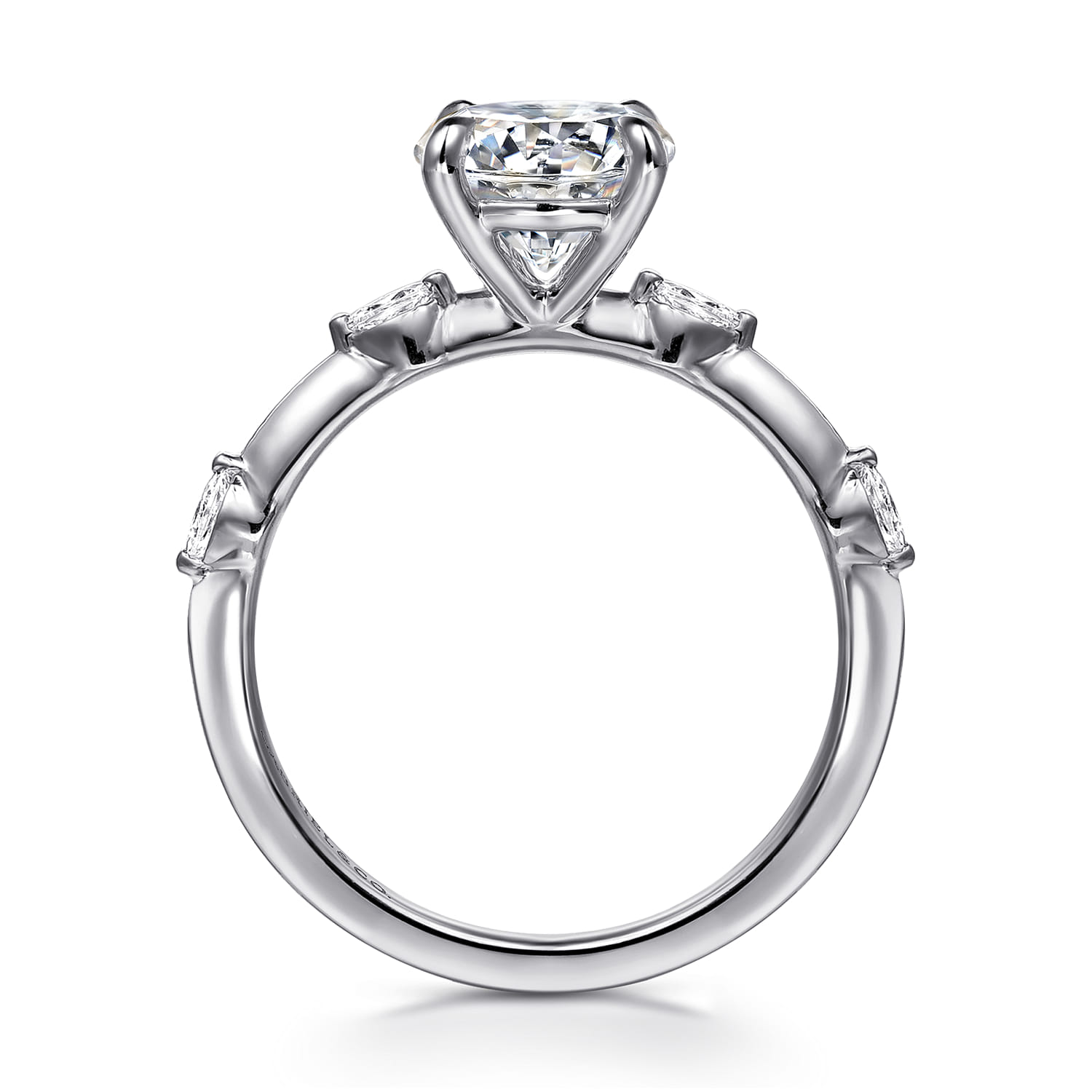 Marline - 14K White Gold Round Diamond Engagement Ring - 0.17 ct - Shot 2