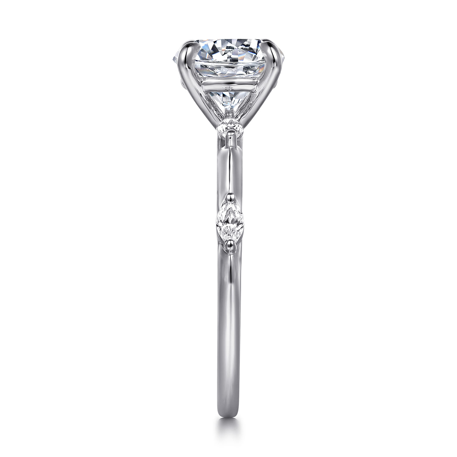Marline - 14K White Gold Round Diamond Engagement Ring - 0.17 ct - Shot 5