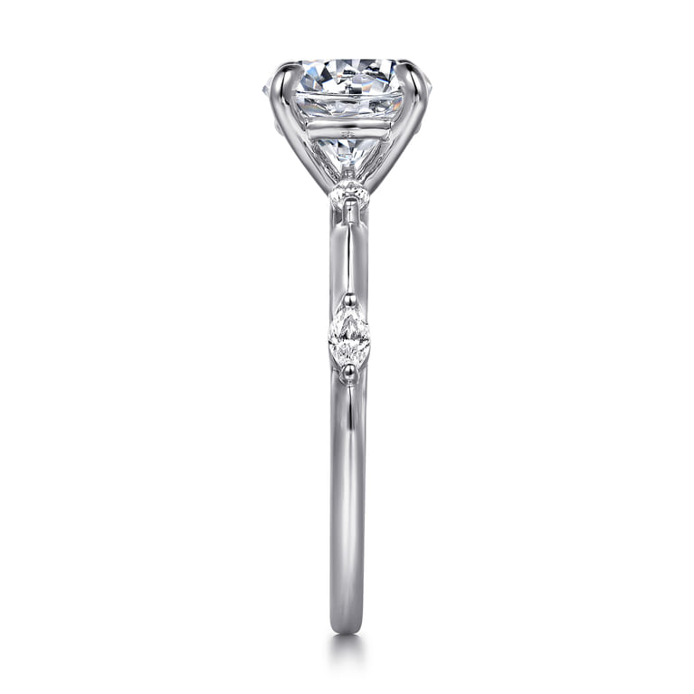 Marline - 14K White Gold Round Diamond Engagement Ring - 0.17 ct - Shot 5