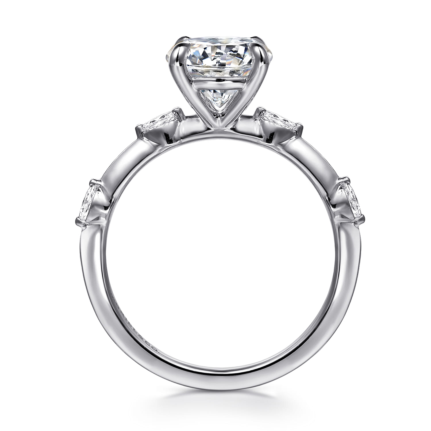 Marline - 14K White Gold Round Diamond Engagement Ring - 0.17 ct - Shot 2