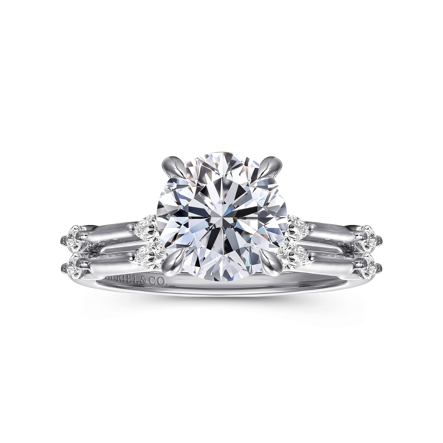 Marline - 14K White Gold Round Diamond Engagement Ring - 0.17 ct - Shot 4