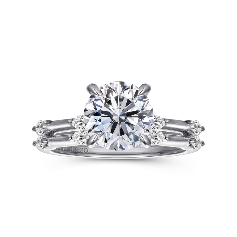 Marline - 14K White Gold Round Diamond Engagement Ring - 0.17 ct - Shot 4