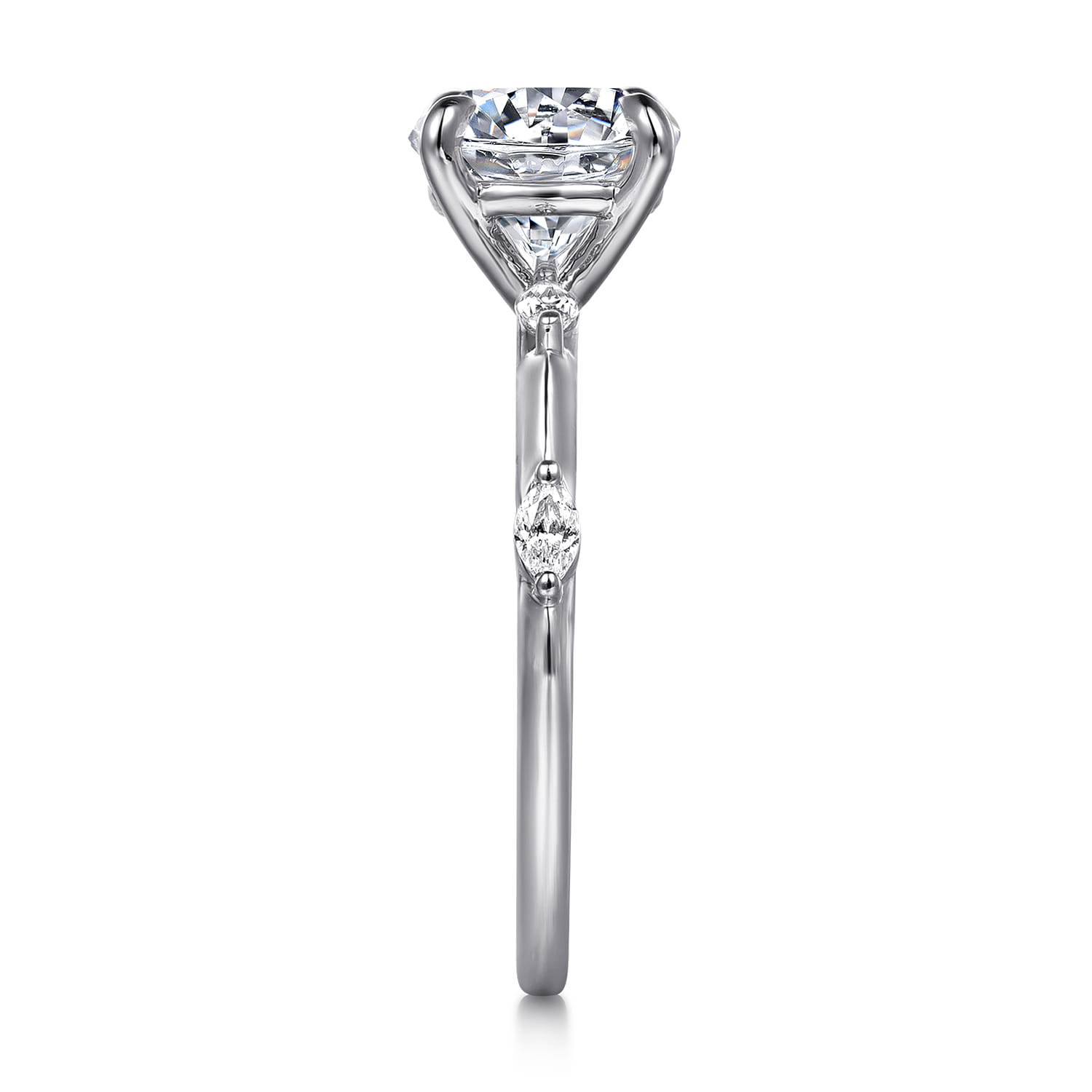 Marline - 14K White Gold Round Diamond Engagement Ring - 0.17 ct - Shot 5