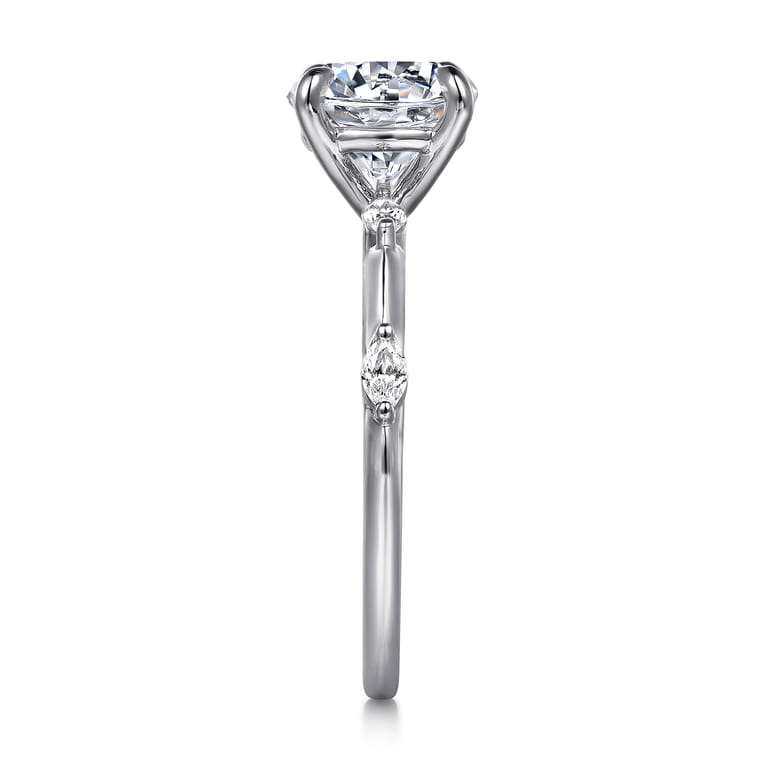 Marline - 14K White Gold Round Diamond Engagement Ring - 0.17 ct - Shot 5