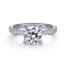 Stefie - 14K White Gold Round Diamond Engagement Ring - 0.45 ct