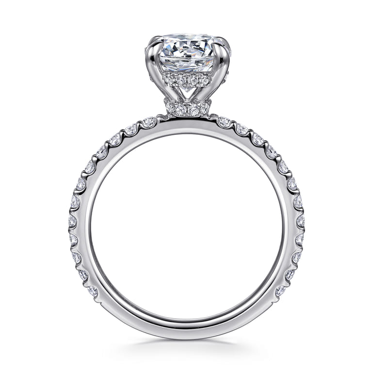 Stefie - 14K White Gold Round Diamond Engagement Ring - 0.45 ct - Shot 2