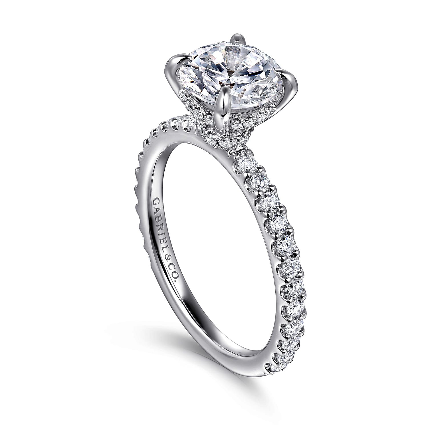 Stefie - 14K White Gold Round Diamond Engagement Ring - 0.45 ct - Shot 3