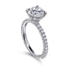 Stefie - 14K White Gold Round Diamond Engagement Ring - 0.45 ct