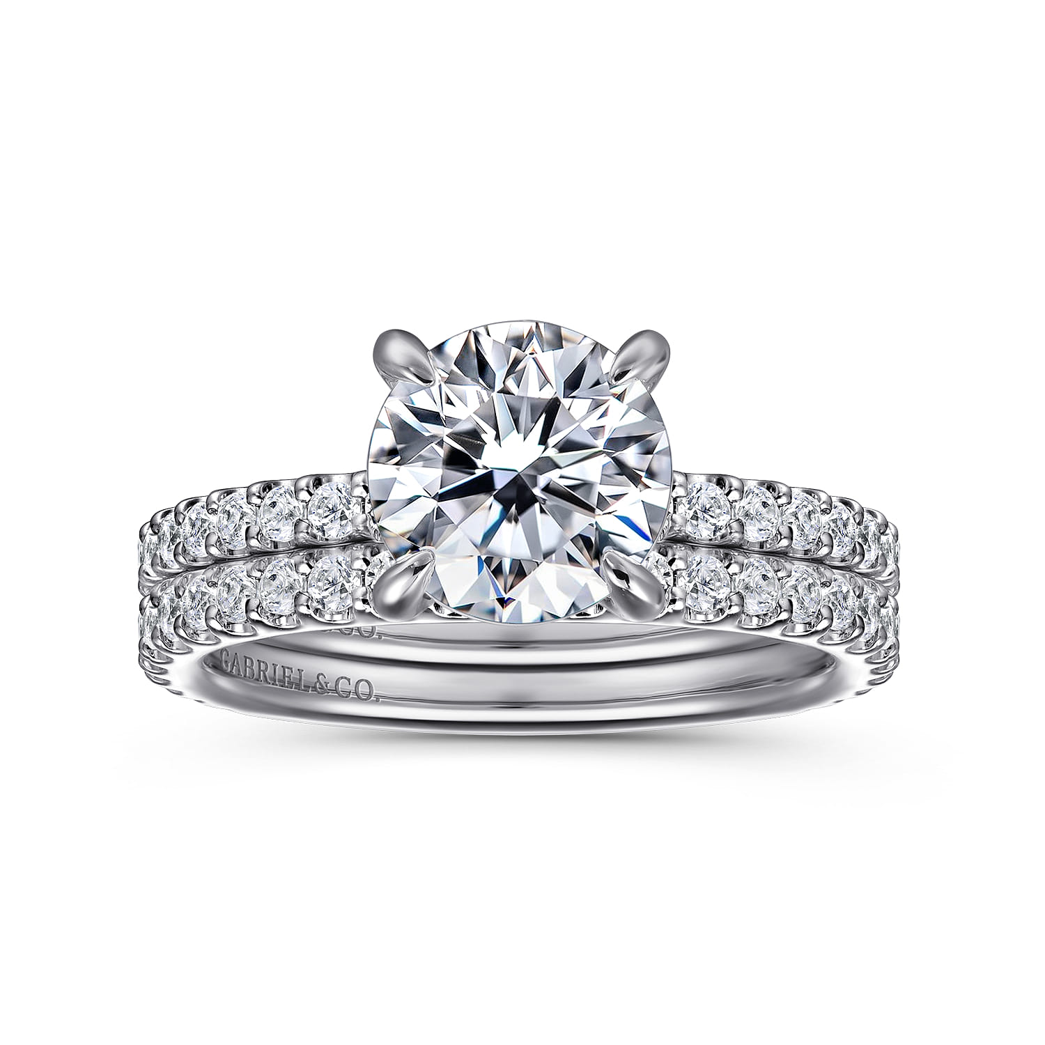 Stefie - 14K White Gold Round Diamond Engagement Ring - 0.45 ct - Shot 4
