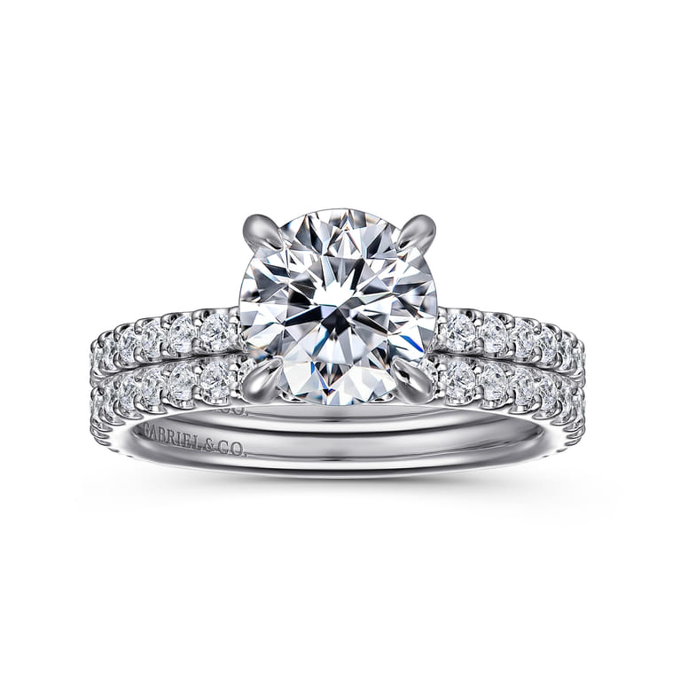 Stefie - 14K White Gold Round Diamond Engagement Ring - 0.45 ct - Shot 4