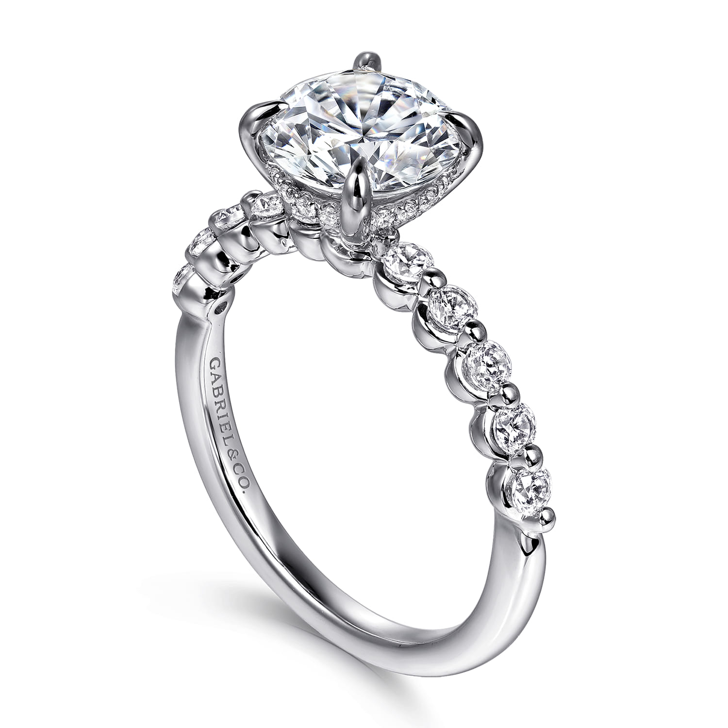 Kim - 14K White Gold Round Diamond Engagement Ring - 0.4 ct - Shot 3