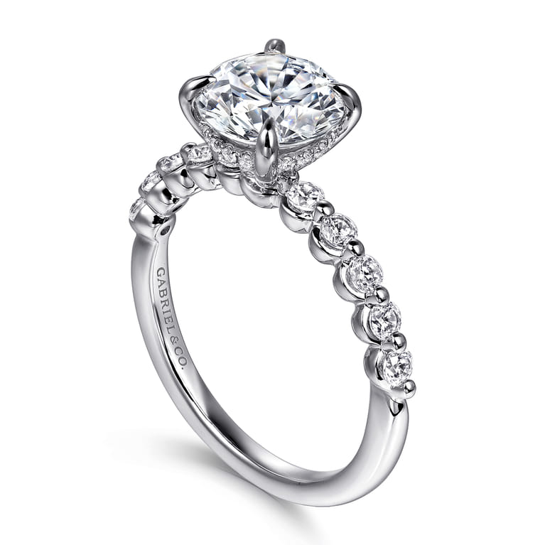 Kim - 14K White Gold Round Diamond Engagement Ring - 0.4 ct - Shot 3