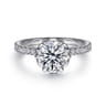 Lida - 14K White Gold Bezel Prong Round Diamond Engagement Ring - 0.4 ct