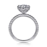 Lida - 14K White Gold Bezel Prong Round Diamond Engagement Ring - 0.4 ct