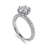 Lida - 14K White Gold Bezel Prong Round Diamond Engagement Ring - 0.4 ct