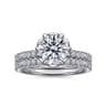 Lida - 14K White Gold Bezel Prong Round Diamond Engagement Ring - 0.4 ct