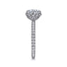 Lida - 14K White Gold Bezel Prong Round Diamond Engagement Ring - 0.4 ct