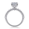 Leya - 14K White Gold Bezel Prong Set Round Diamond Engagement Ring - 0.4 ct