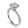 Leya - 14K White Gold Bezel Prong Set Round Diamond Engagement Ring - 0.4 ct