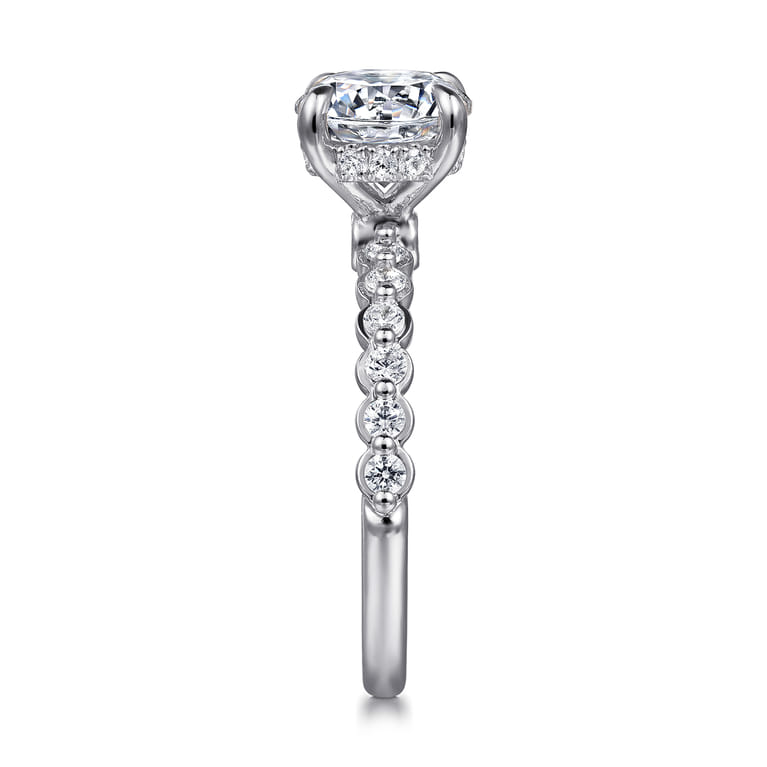 Leya - 14K White Gold Bezel Prong Set Round Diamond Engagement Ring - 0.4 ct - Shot 5