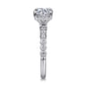 Leya - 14K White Gold Bezel Prong Set Round Diamond Engagement Ring - 0.4 ct