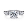 Monah - 14K White Gold Round Diamond Engagement Ring - 0.75 ct