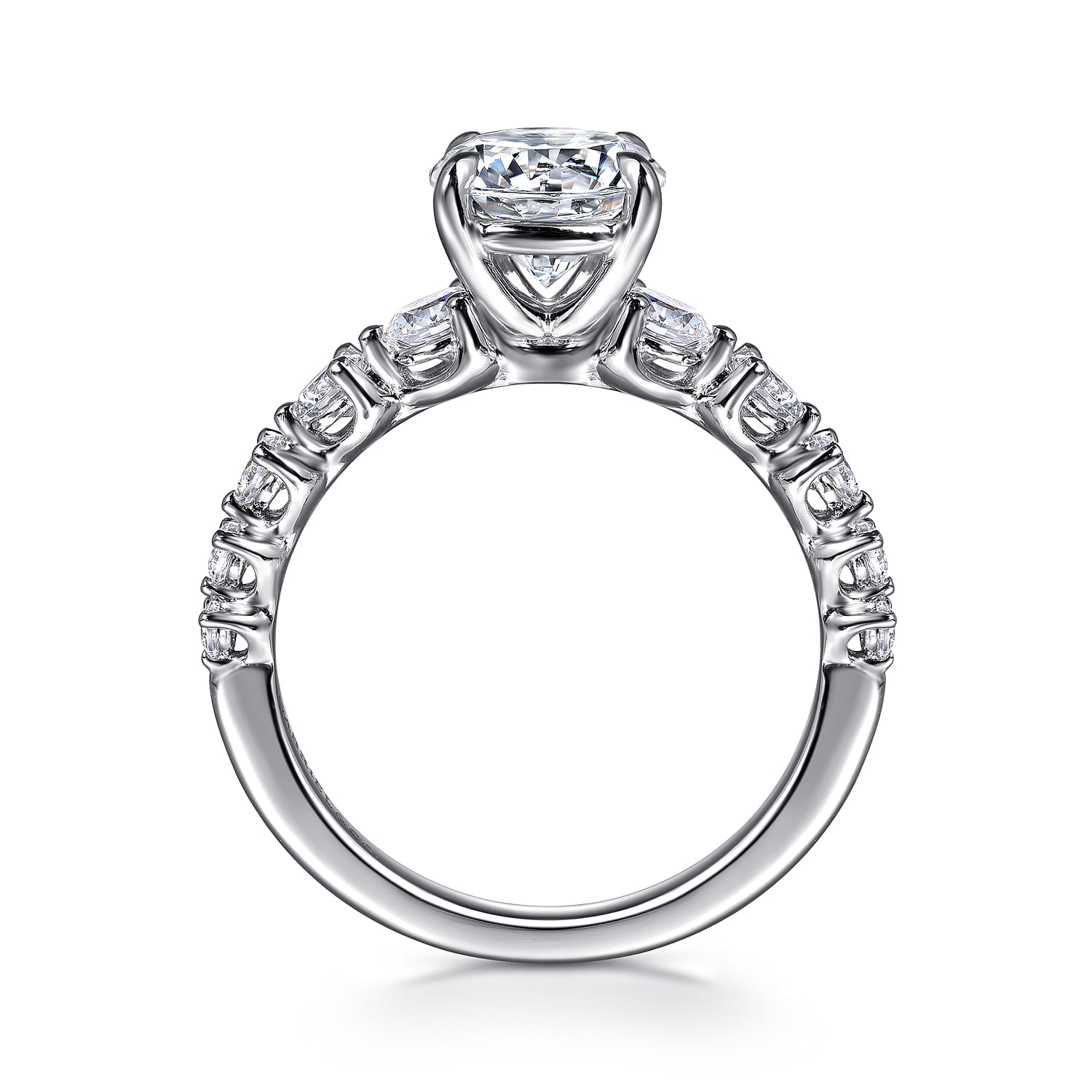 Monah - 14K White Gold Round Diamond Engagement Ring - 0.75 ct - Shot 2
