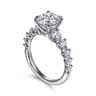 Monah - 14K White Gold Round Diamond Engagement Ring - 0.75 ct