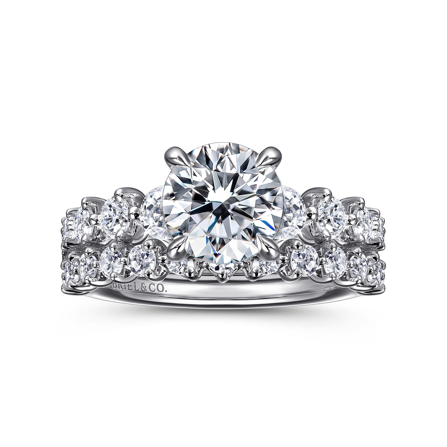 Monah - 14K White Gold Round Diamond Engagement Ring - 0.75 ct - Shot 4