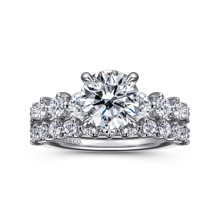 Monah - 14K White Gold Round Diamond Engagement Ring - 0.75 ct - Shot 4