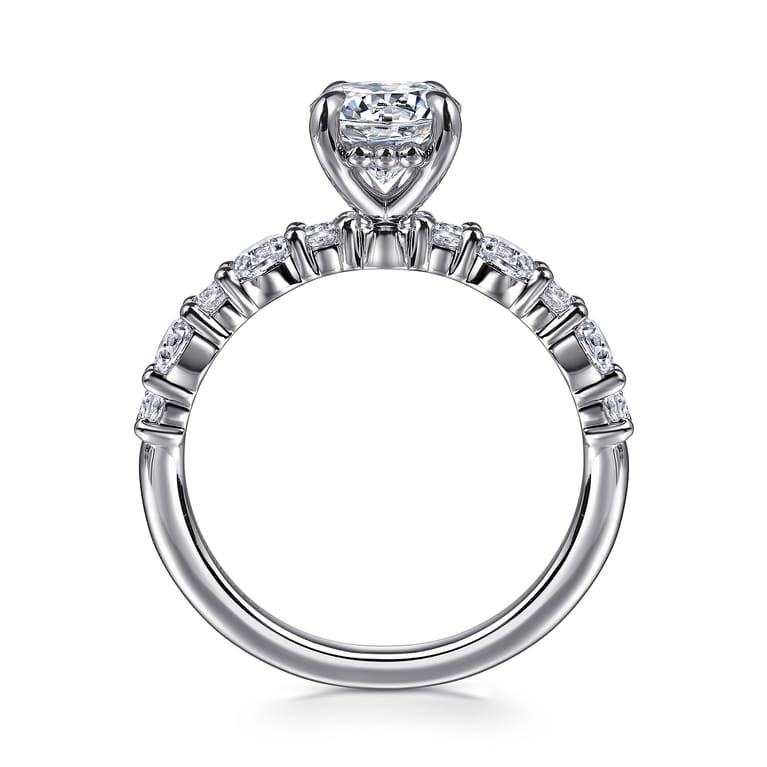 Peak - 14K White Gold Round Diamond Engagement Ring - 0.65 ct - Shot 2