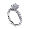 Peak - 14K White Gold Round Diamond Engagement Ring - 0.65 ct