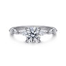 Perry - 14K White Gold Round Diamond Engagement Ring - 0.3 ct