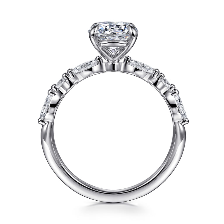 Perry - 14K White Gold Round Diamond Engagement Ring - 0.3 ct - Shot 2