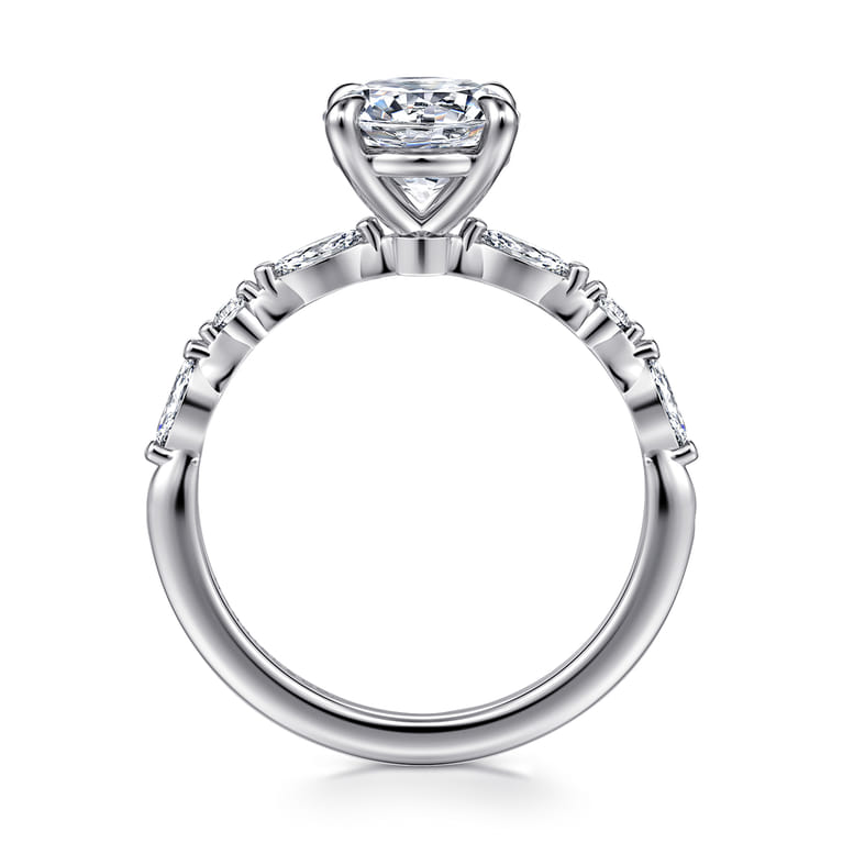 Perry - 14K White Gold Round Diamond Engagement Ring - 0.3 ct - Shot 2