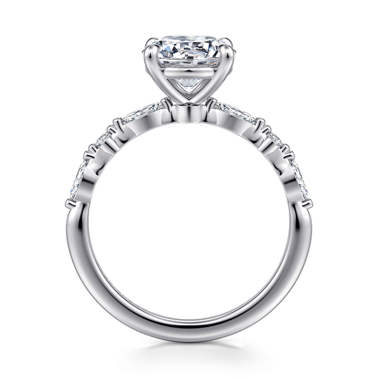 Perry - 14K White Gold Round Diamond Engagement Ring - 0.3 ct - Shot 2