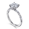 Perry - 14K White Gold Round Diamond Engagement Ring - 0.3 ct