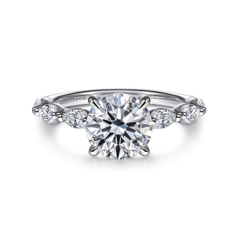 Posh - 14K White Gold Round Diamond Engagement Ring - 0.5 ct - Shot 1