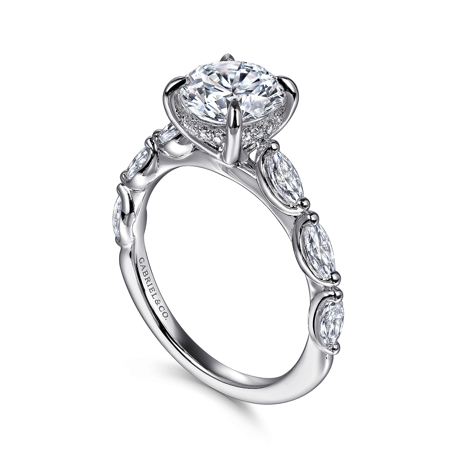 Posh - 14K White Gold Round Diamond Engagement Ring - 0.5 ct - Shot 3