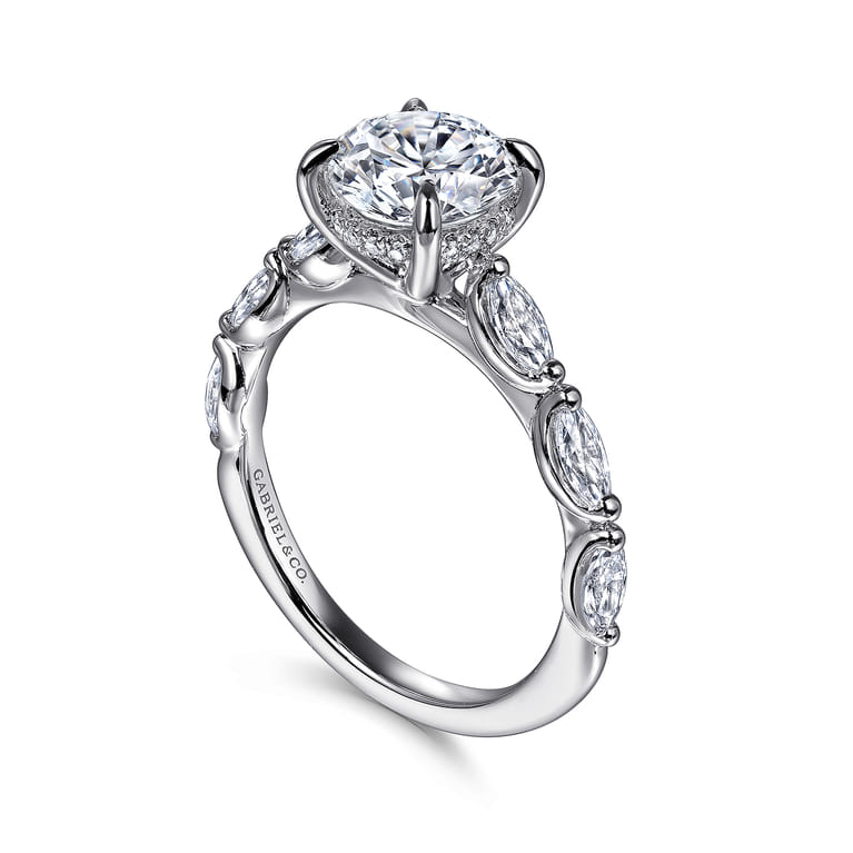 Posh - 14K White Gold Round Diamond Engagement Ring - 0.5 ct - Shot 3