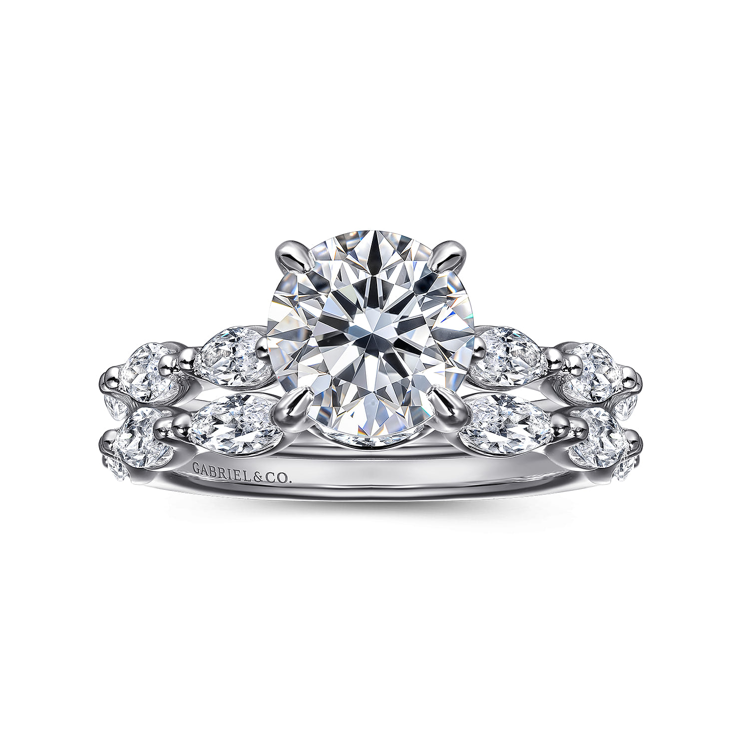 Posh - 14K White Gold Round Diamond Engagement Ring - 0.5 ct - Shot 4